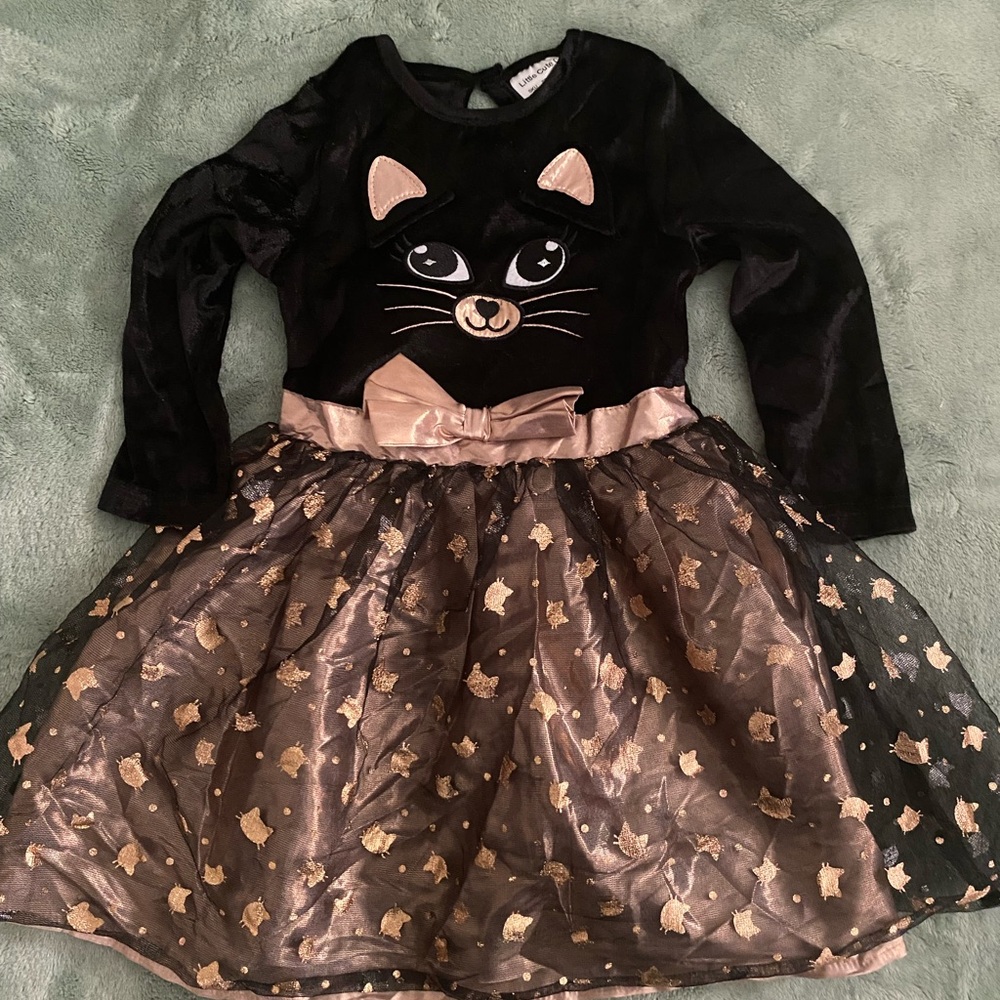 Black and Gold Cat Costume for Kids